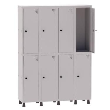 Imagem de Armário Guarda Volume Locker Roupeiro 4 Vãos 8 Portas Aço GRP504/8 Cin