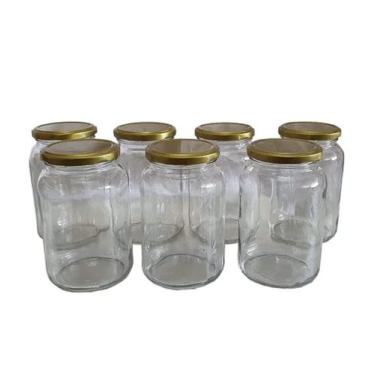 Imagem de 15 Potes de Vidro Para Conserva 600 ml Com Tampas Dourada - T H Vidros