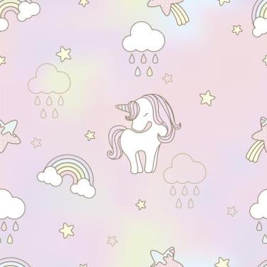 Imagem de Papel De Parede Unicórnios Arco Iris Quarto Menina 10m - Criptonita, 1