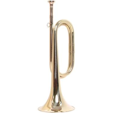 Imagem de Tzong B Flat Cavalaria Militar Escuteiro Trompete Bugle com Bocal para Banda Escolar Cavalaria Iniciante Orquestra Militar