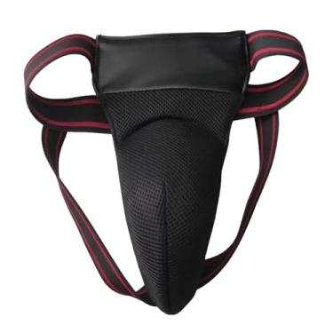 Imagem de Dynwave Protetor de virilha para homens, equipamento protetor de virilha, taekwondo, jockstrap para sparring, muay thai, treinamento, sanda, mma, Preto 72 a 104 Cm