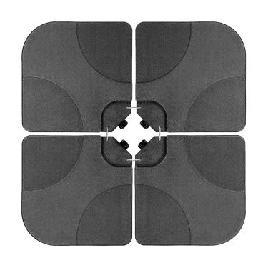 Imagem de InfiniPower Capacidade de 79,8 kg Cantilever Cantilever Offset Patio Umbrella Base Square Stand Plate com U Locking para água ou areia, preto