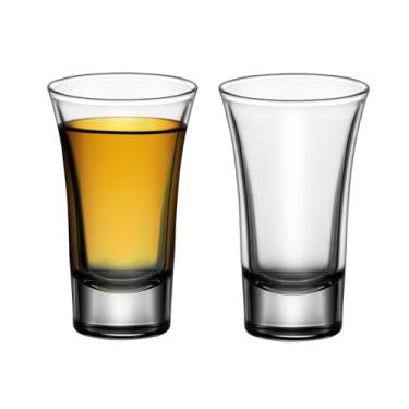Imagem de eispap Conjunto de copos de shot de 60 ml com base pesada, copos de dose de tequila de 60 ml, copo de vidro pequeno, perfeito para degustação de vinho, tequila, atirador, despejador de coquetel (2