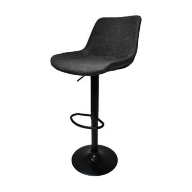 Imagem de Banquetas Alta para Cozinha Bar Bancada Suporta até 120kg Base com Pintura Eletrostática Giratória Roma Vintage Preta