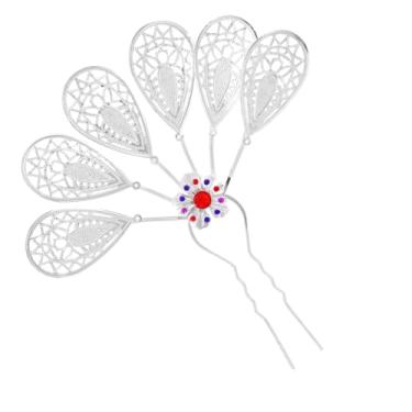 Imagem de Lureme Grampo de cabelo étnico dourado feminino vintage folhas ocas palitos de cabelo para pentear coques (Hb000017-5)