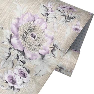 Imagem de SimpleLife4U vintage roxo peonia auto-adesivo para prateleira de cozinha forro de gaveta a prova de umidade tapete de PVC 45x300cm