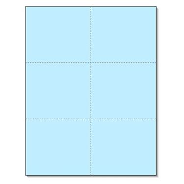 Imagem de Impressora a laser em branco com cartões perfurados a 6 por página, para cartões de registro escolar, cartões de entrega de flores, etiquetas de inventário, cartões de resposta de casamento, cartões RSVP, bilhetes de viagem, ETC, (1200 cartões azuis)