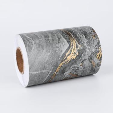 Imagem de Wallercity Papel de parede de mármore dourado/preto adesivos de borda de mármore para bancadas papel de parede autoadesivo para banheiro vidro borda impermeável adesivos de piso 10 cm x 395 ''