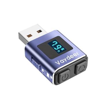 Imagem de VAYDEER Mini mouse de metal, movimento de mouse T5s com temporizador, contagem regressiva de LED, indetectável, controle de 3 botões, para escritório, trabalho remoto, reuniões online, agitador para