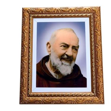 Imagem de Quadro Decorativo Religioso São Padre Pio A4 Luxo Premium