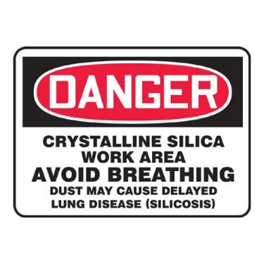 Imagem de Accuform Placa de segurança "Danger Crystalline Silica Work Area", Aluma-Lite™, 25,4 x 35,5 cm (MCHG140XL)