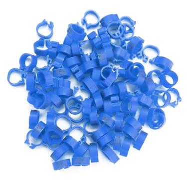 Imagem de 100 Unidades/Saco 8MM 001-100 Anéis de Perna de Plástico Numerados, Não Tóxicos, Reutilizáveis, Design de Clipe Simples de 6 Cores, para Pombos-carta ou Pássaros de 400g, (Azul