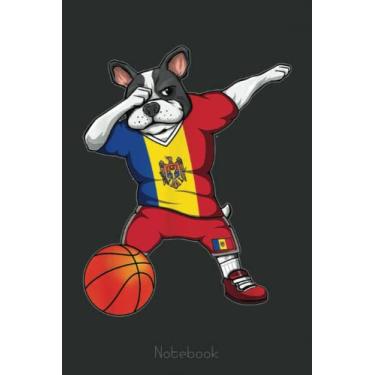 Imagem de Dabbing French Bulldog Moldova Basketball Fans Sport Notebook: A blank lined basketball notebook 6x9 in 110 Pages that makes a fun basketball gift for ... women's basketball, team basketball gifts