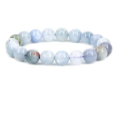 Imagem de Keleny Pulseira feminina elástica Fashion Crystal Man 10 mm contas redondas Rock Jasper 17 cm unissex 7 inch Multicor