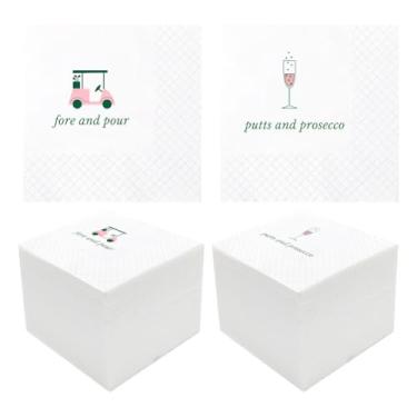 Imagem de Geloar Guardanapos engraçados de coquetel de golfe (Putts And Prosecco & Fore And Pour)