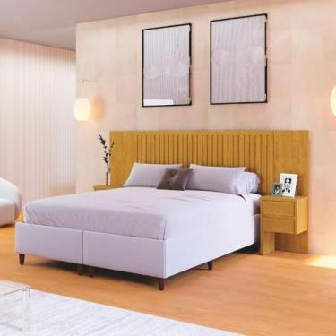 Imagem de Cabeceira Florida Com Painel Ripado Para Cama Box Casal Queen e King R