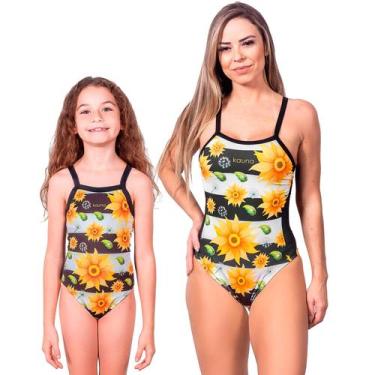 Imagem de Combo mãe e filha par maiôs sunflower proteção uv 50+ kauna, 8