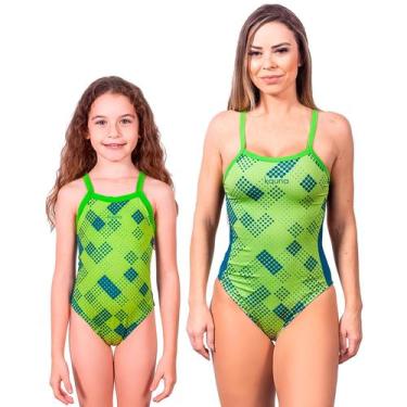 Imagem de Combo mãe e filha par maiôs fluor dots proteção uv 50+ kauna, 12