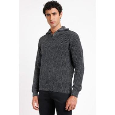Imagem de Tricot Aramis Manga Longa Gola Alta Zíper Grafite Mescla-Masculino