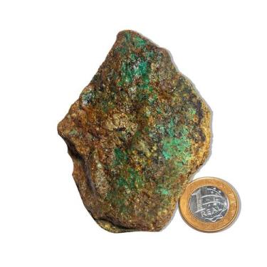 Imagem de 01 Malaquita Pedra Bruto Natural 250 a 300g 7 a 12cm Tipo C - Cristais