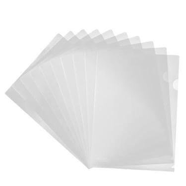 Imagem de YIRUZWRD Pacote com 20 pastas de plástico transparente para documentos com bolso para projetos tipo L tamanho carta dos EUA A4 pastas de papel transparentes