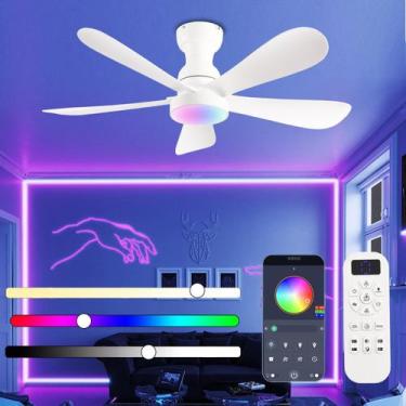Imagem de Ventilador de Teto NKPU 42" (107cm) com Luzes e Controle Remoto RGB