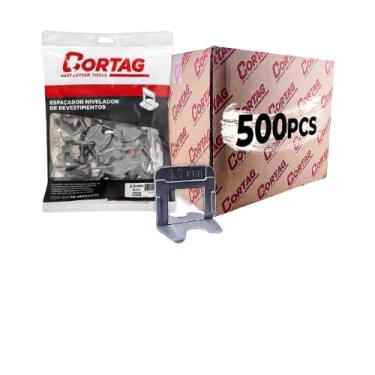 Imagem de Espaçador Nivelador Eco C/500 Peças Prata Cortag Para Azulejo Cerâmica Piso Porcelanato Rejunte Profissional - (3.0MM | 62414)