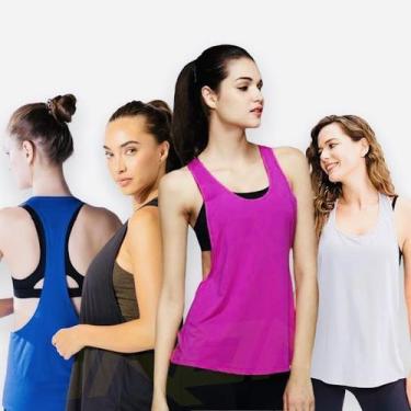 Imagem de Kit 3 Camisetas Femininas Fitness Academia Regatas Blusinhas Dry Fit 6