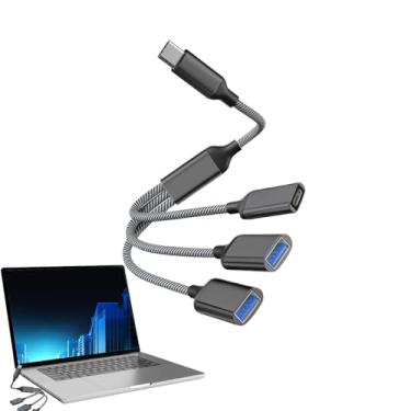 Imagem de de divisor USB PC, de divisor USB - Extrender Hub | 1 pés de gabinete USB Splitter 1 em 3 para o laptop de carro PC Teclado de teclado Flash Drive