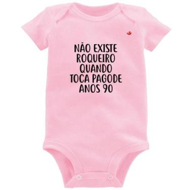 Imagem de Body Bebê Não existe roqueiro quando toca pagode anos 90 - Foca na Mod