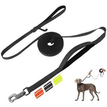 Imagem de Fida Coleira de treinamento para cães com alça de trânsito, guia longa refletiva de 9 metros e 15 m para cães/cachorrinhos, recordação de obediência, treinamento, agilidade, chumbo, design acolchoado