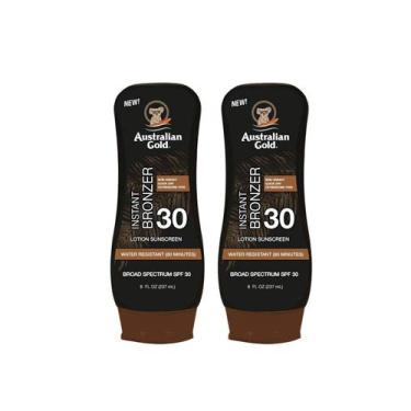 Imagem de Loção de proteção solar Australian Gold SPF 30 com bronzeador instantâ
