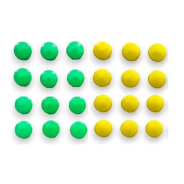 Imagem de Conjunto Kit 24 De Geladeira Imãs Verde e Amarelo - Bolinha Redondo Imãs