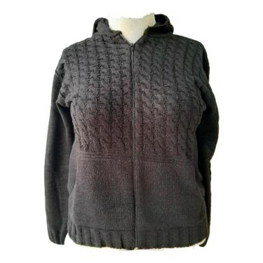 Imagem de Jaqueta Feminina Touca Tricot Premium Mousse Plus Size Bolso-Feminino