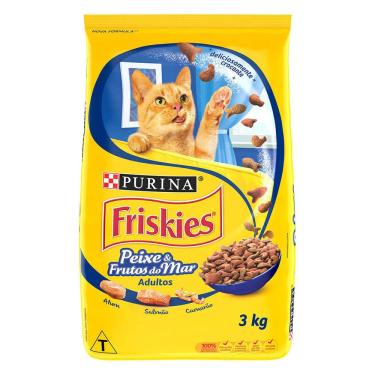 Imagem de Ração para Gatos Adultos Peixe e Frutos do Mar 3kg - FRISKIES