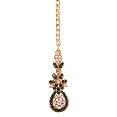 Imagem de Touchstone Joia indiana de design contemporâneo elegante de Bollywood acessório de casamento Kaleera Mangtika em tom dourado prateado para mulheres., não conhecido,