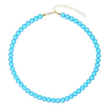 Imagem de Colar de pérolas de imitação de contas barrocas coloridas para meninas, mulheres, adolescentes, adultos, simples, prata, delicados colares de pérolas para facilitar a combinação, Pérola simulada,