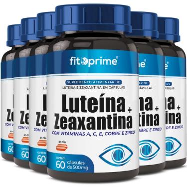 Imagem de Kit 6 Luteína + Zeaxantina Vitaminas A C E Cobre Zinco 60cps