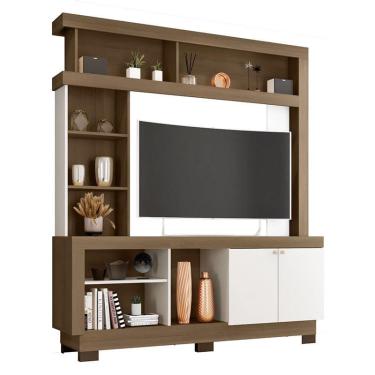 Imagem de Estante Home Theater Mali Carvalho Oak Off White – Móveis Leão