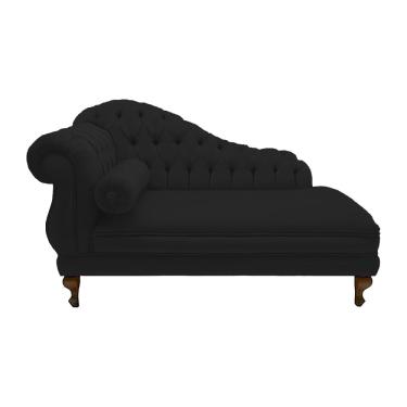 Imagem de Recamier Divã Namoradeira Larissa 185cm Direito de Quem Senta Corano Preto - dl decor