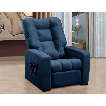 Imagem de Poltrona Do Papai Reclinável Irlanda Suede Azul Madelina Decor