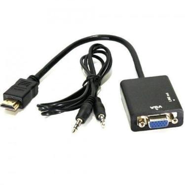 Imagem de Cabo Adaptador Conversor Hdmi Para Vga Com Saída P2 De Áudio Externo