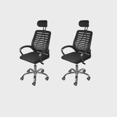 Imagem de Kit 2 Cadeiras para Escritorio Presidente Tela Mesh Viena 3324
