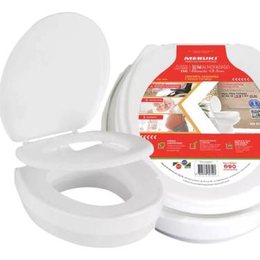 Imagem de Tampa de Vaso Assento Sanitário Oval Almofadado Elevado Compativel Com Bacia Benfica Luzarte 7,5cm 1.6gpf 6.0lpf