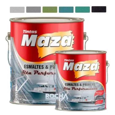 Imagem de Tinta Esmalte Martelado Alta Resistencia Maza, Cinza Escuro, 900ml