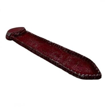 Imagem de Incensário Régua 23 cm Universal Vermelho com Prata Resina - Lua Místi