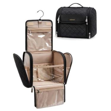 Imagem de Bolsa de maquiagem BAGSMART para mulheres com gancho suspenso preto