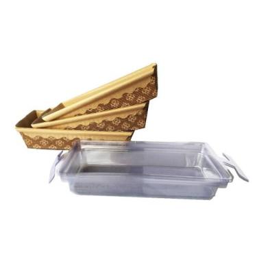 Imagem de Forma Embalagem Para Bolo Inglês Com Tampa Pet 300Gr Com 50 - Petropel