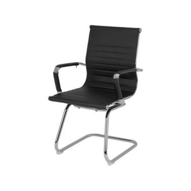Imagem de Cadeira Escritório Interlocutor Esteirinha Fixa Preta EST-FX1 Otello, 