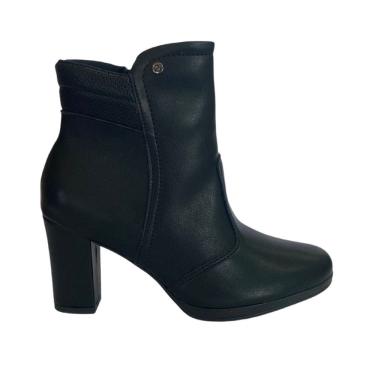 Imagem de Bota Piccadilly 130239 Feminino Preto cano curto saltinho